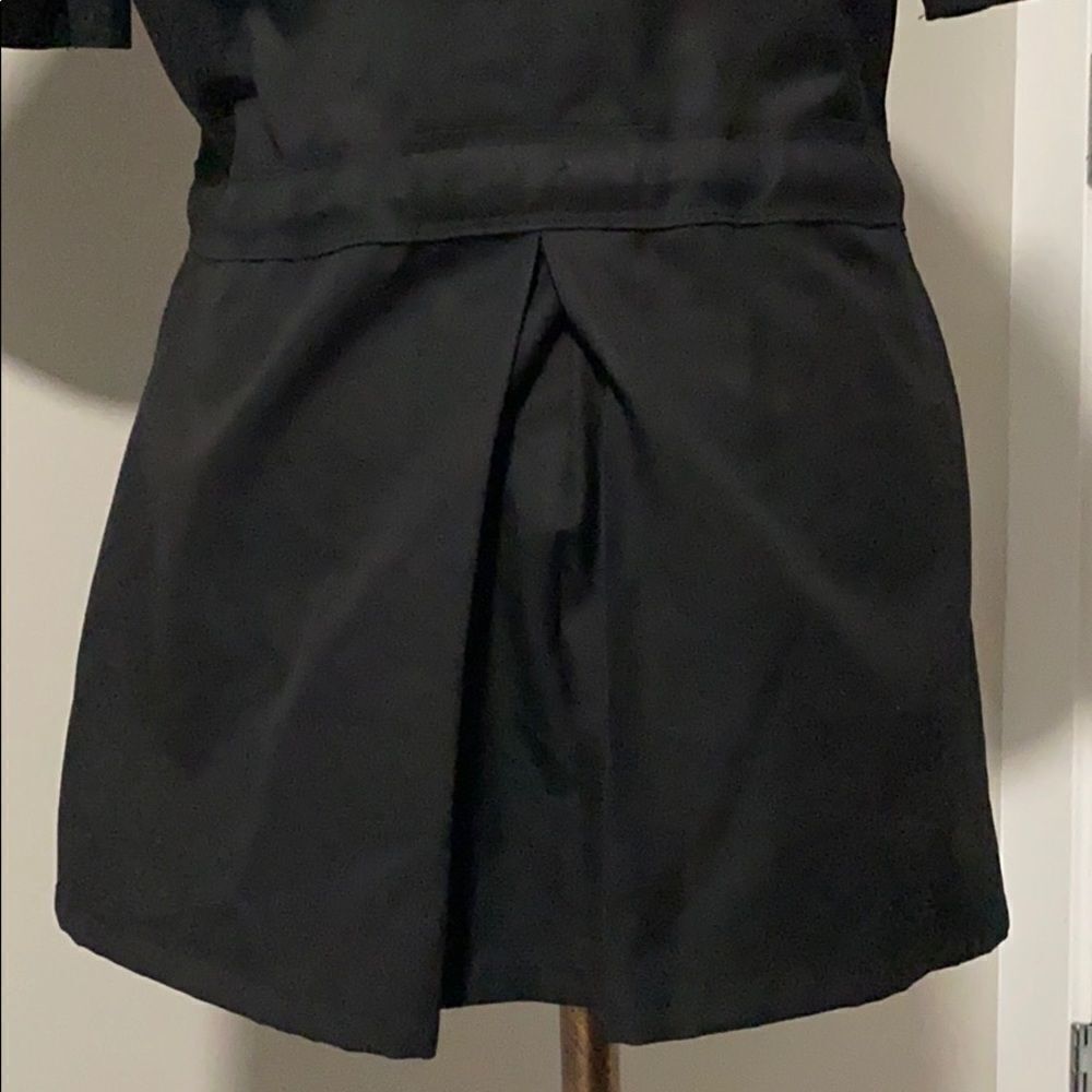 Saxony Black short sleeve military style longer Shirt size 8 - Picture 5 of 11